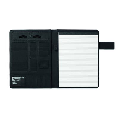 Portadocumentos A4 con powerbank de 4000 mAh y soporte tablets Negro
