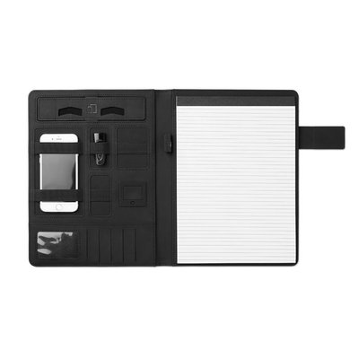 Portadocumentos A4 con powerbank de 4000 mAh y soporte tablets