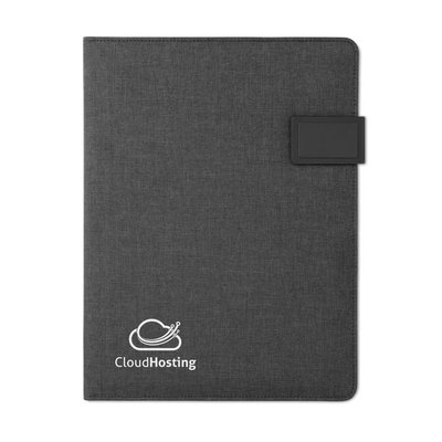 Portadocumentos A4 con powerbank de 4000 mAh y soporte tablets