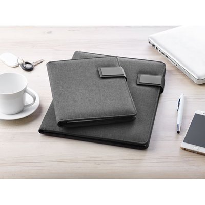 Portadocumentos A4 con powerbank de 4000 mAh y soporte tablets