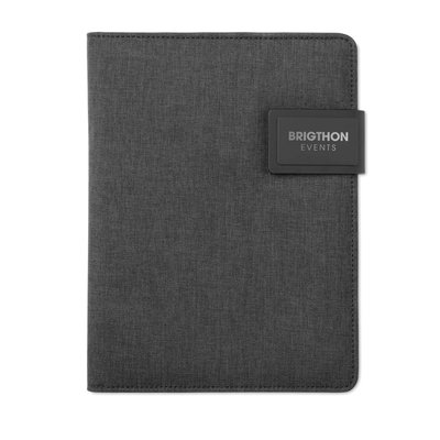 Portadocumentos A5 con powerbank de 4000 mAh y soporte para tablets