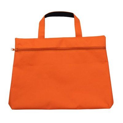 Portadocumentos con asa y cremallera Naranja Talla Única Adulto