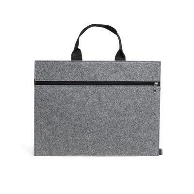Portadocumentos de fieltro con cremallera Gris Talla Única Adulto