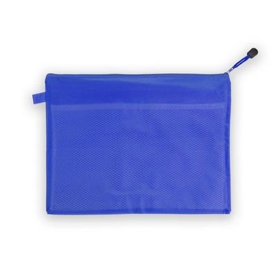 Portadocumentos en PVC de colores con cremallera Azul