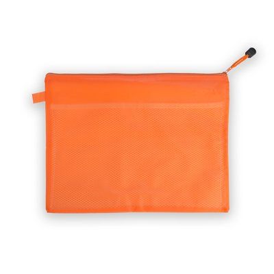 Portadocumentos en PVC de colores con cremallera Naranja