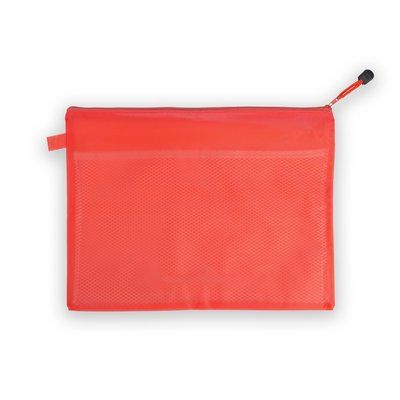 Portadocumentos en PVC de colores con cremallera Rojo