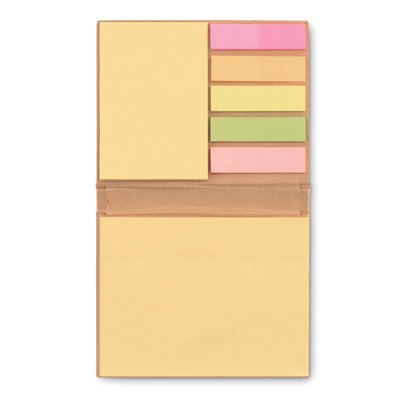 Portanotas de papel ecológico con notas adhesivas medianas y grandes