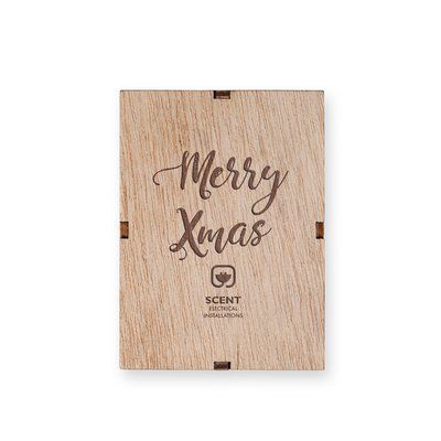 Portavelas Xmas de madera