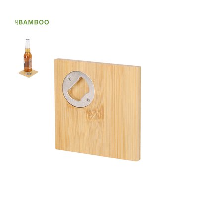Posavasos de bambú con abridor
