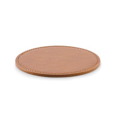Posavasos redondo de PU Marrón