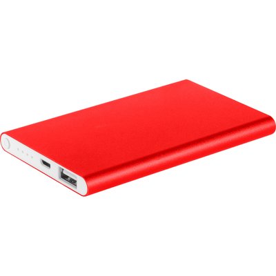 Power Bank 4000 mAh con Cable Rojo Metalizado