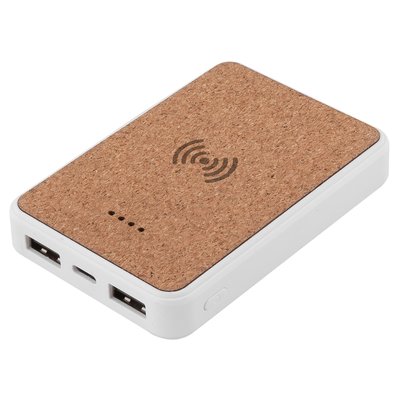 Power Bank ABS y Corcho 5000 mAh Blanco
