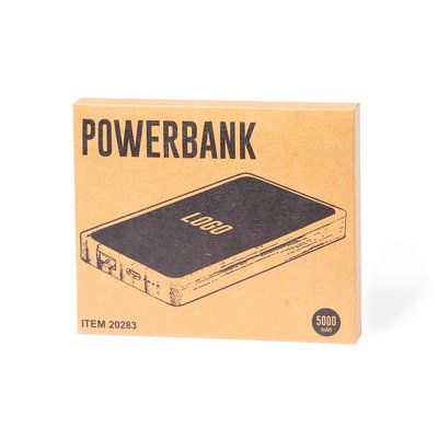 Power Bank Bambú 5000mAh Luz Marcaje Láser