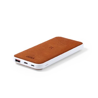 Power Bank Qi 8000mAh con Cuero Reciclado