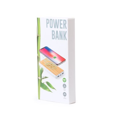 Powerbank cargador inalámbrico con exterior de bambú 8000 mAh