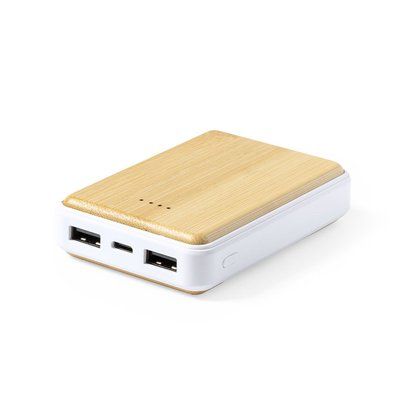 Powerbank con carcasa en madera de bambú ecológica