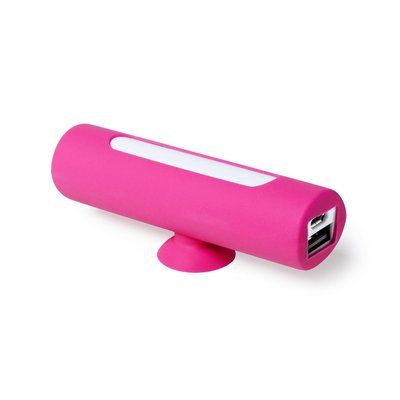 Powerbank de 2200 MAH con soporte movil Fucsia