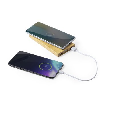 Powerbank inalámbrico de bambú ecológico 6000 mAh