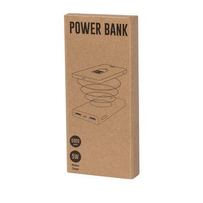 Powerbank inalámbrico de bambú ecológico 6000 mAh