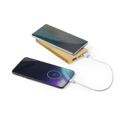 Powerbank inalámbrico de bambú ecológico 6000 mAh