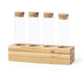 Producto Especiero bambú con 4 tarros de cristal