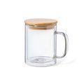 Producto Taza Doble Pared 370ml y tapa bambú