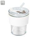 Producto Vaso de cristal con pajita, tapa y banda de PU