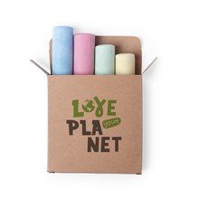 Producto Caja con 4 tizas grandes de colores de cartón natural