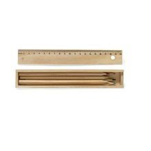 Producto Caja de madera con 6 lápices de colores y regla