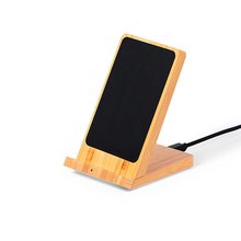 Producto Cargador Bambú 15W Marcaje Láser con Luz LED