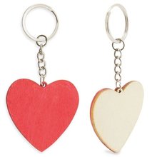 Producto Llavero Corazón Madera Natural y Color