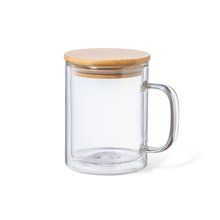 Producto Taza Doble Pared 370ml y tapa bambú