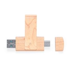 Producto Memoria USB 16GB con clip giratorio de madera