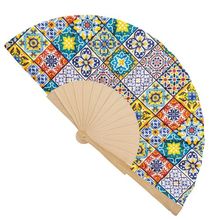 Producto Abanico estampado de madera y poliéster