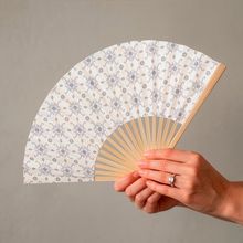 Producto Abanico de bambú y poliéster personalizable a 1 cara