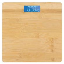 Producto Báscula Bambú LCD Azul 180Kg y Temperatura