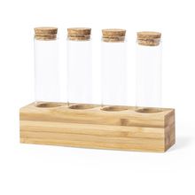 Producto Especiero bambú con 4 tarros de cristal
