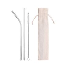 Producto Set Pajitas de Metal con Limpiador y Bolsa