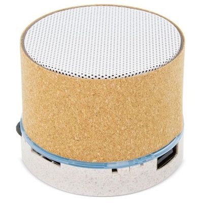 Producto Altavoz Corcho y marcaje a Láser iluminado
