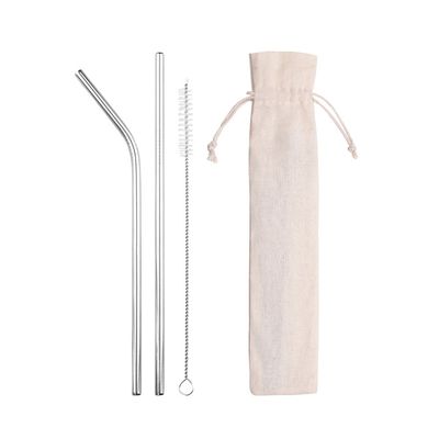 Producto Set Pajitas de Metal con Limpiador y Bolsa