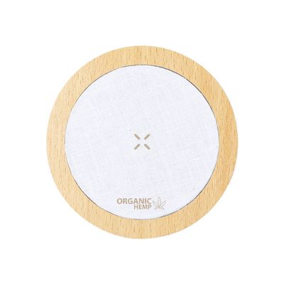 Producto Cargador Qi 15W de Cáñamo y Madera