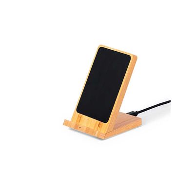 Producto Cargador Bambú 15W Marcaje Láser con Luz LED