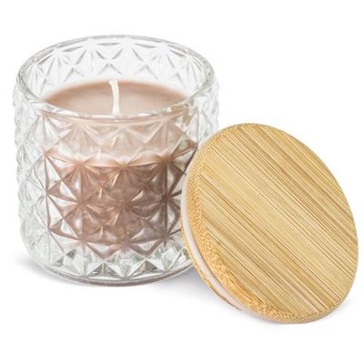Producto Vela en Vaso Cristal de Rombos con Tapa