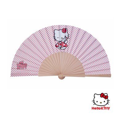 Producto Abanico Hello Kitty de algodón y madera