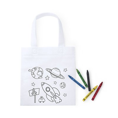 Producto Bolsa infantil non-woven con motivo espacial diseñada para colorear