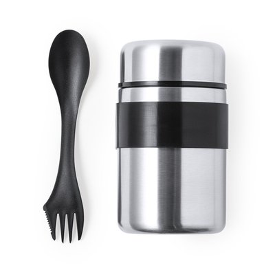 Producto Fiambrera Acero Inox 500ml con Utensilio 3 en 1