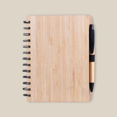 Producto Libreta A5 Bambú 70H Lisas + Bolígrafo