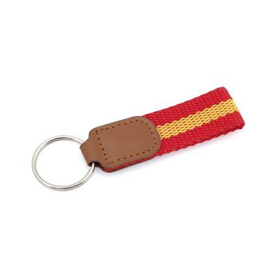 Producto Llavero de polipiel con cinta de bandera española