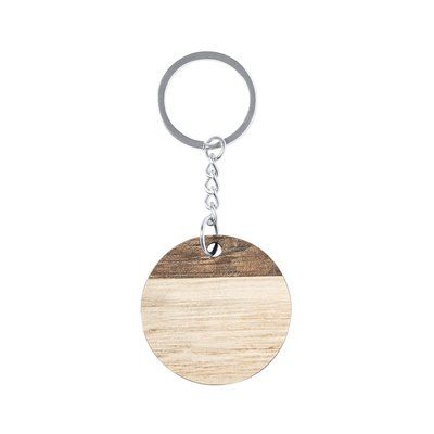 Producto Llavero Redondo de Madera Bicolor EU
