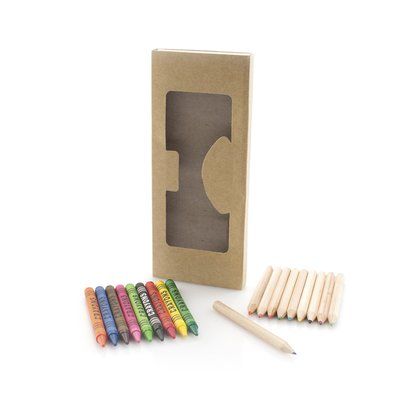 Producto Set 19 piezas con ceras y lápices de colores